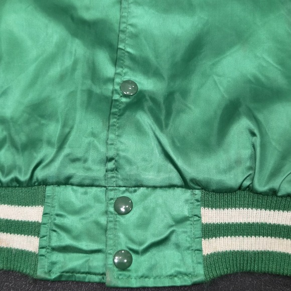 Vintage‎ Active Generation Producers Satin Green Snap Button Jacket Size Large - Picture 7 of 13